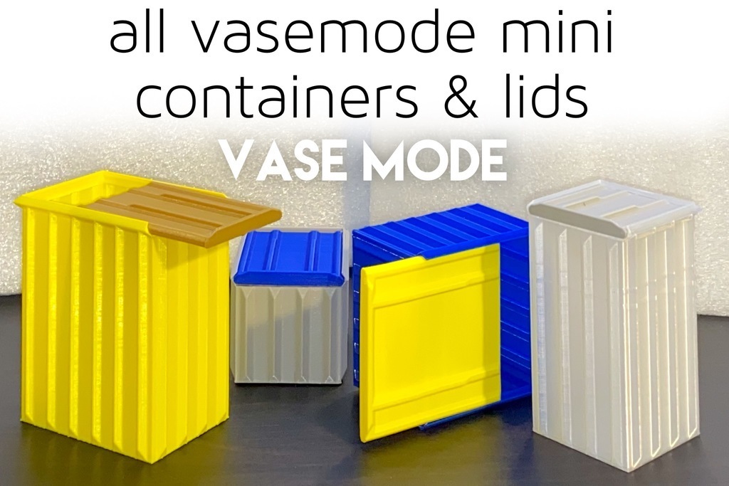 Storage Box and Lids -mini desk containers- for Vase Mode Fast Printing preview