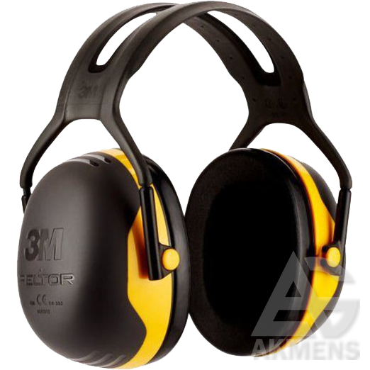[SG-DARBO-AUSINES-3M-X2A-SU-LANKELIU-PER-GALVA-GELTONOS] Work Ear Defenders 3M X2A, with headband