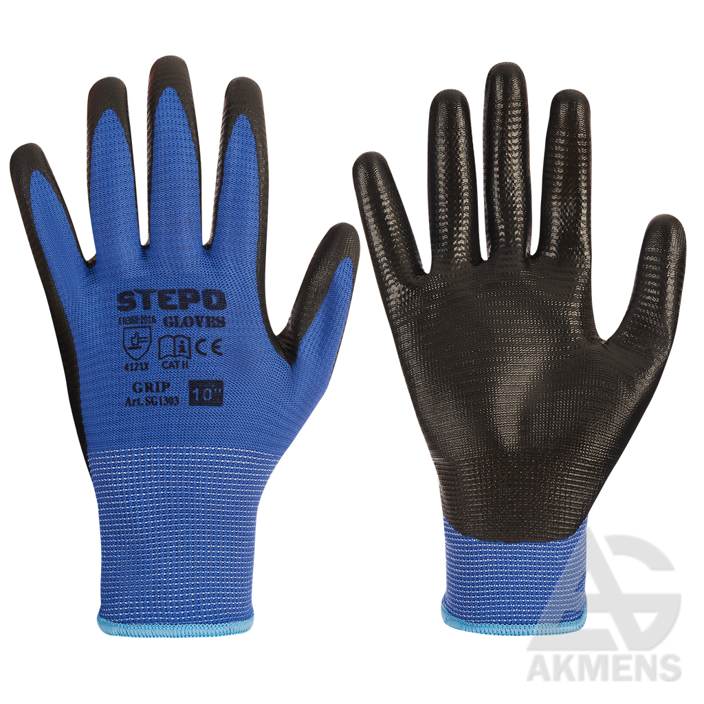 Work Gloves GRIP, wavy nitrile