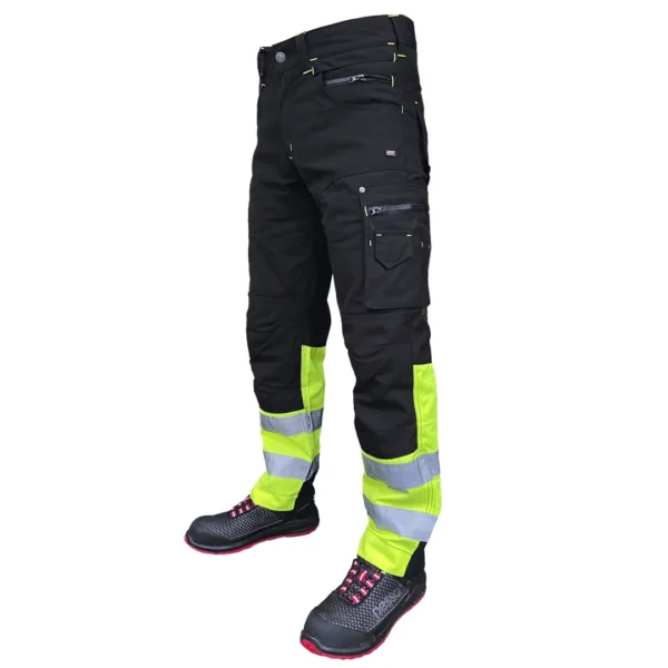Darba bikses Pesso Canvas HI-VIS, melnas