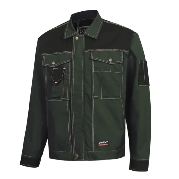 Work jacket Pesso made from extra-durable Canvas fabric, green