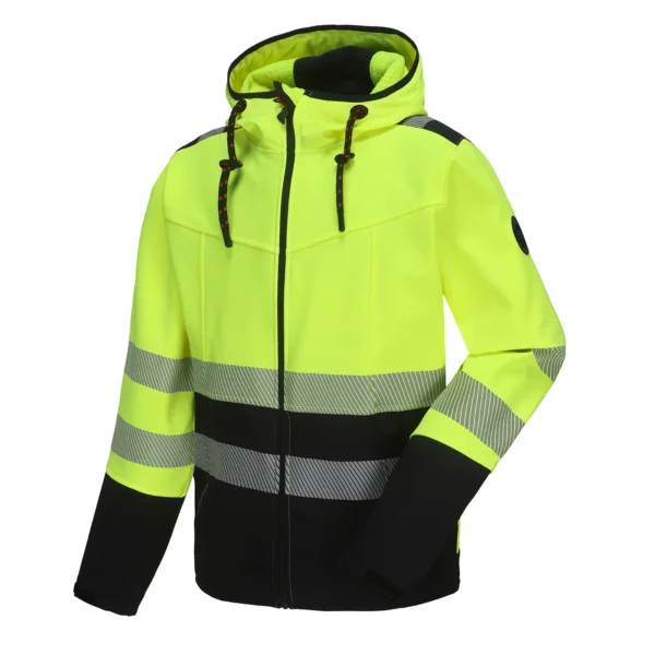 High-visibility jacket LEO Ripstop SoftShell Pesso, yellow